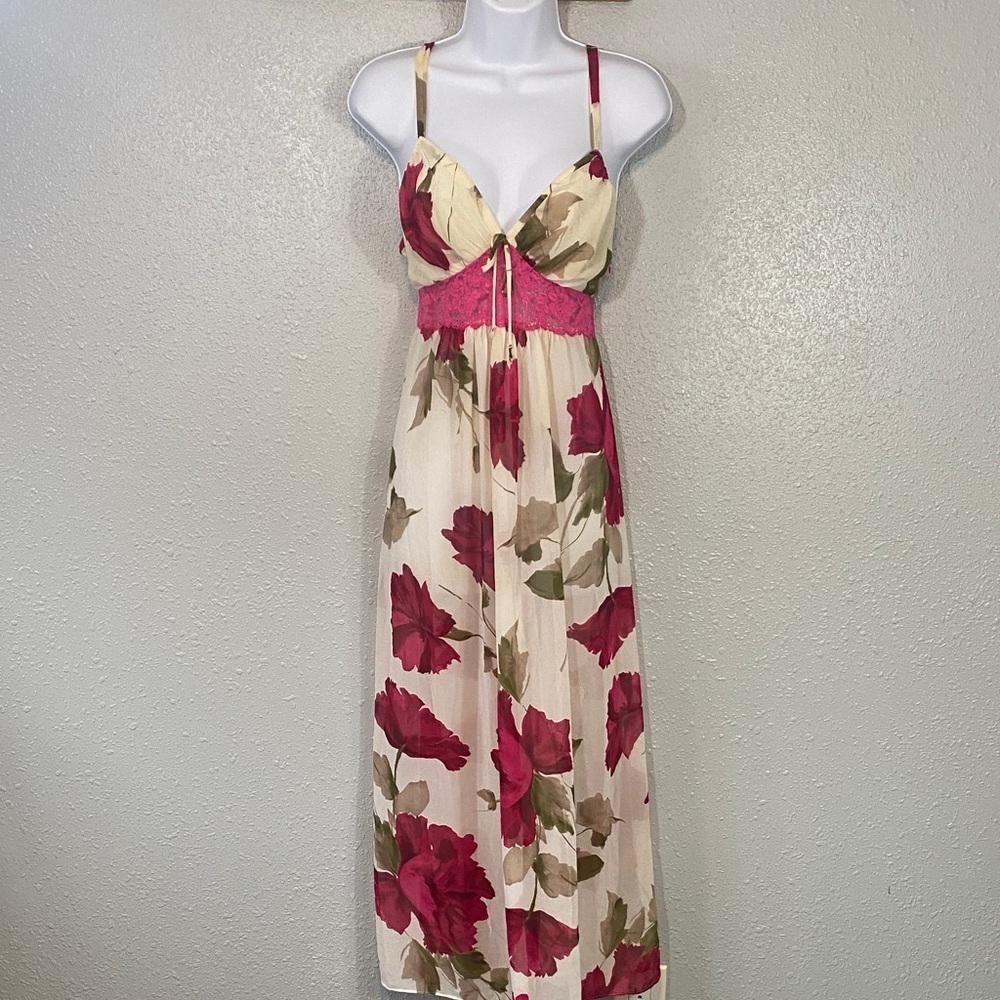 In Bloom by Jonquil Women's Sheer Night Gown- Pink Floral